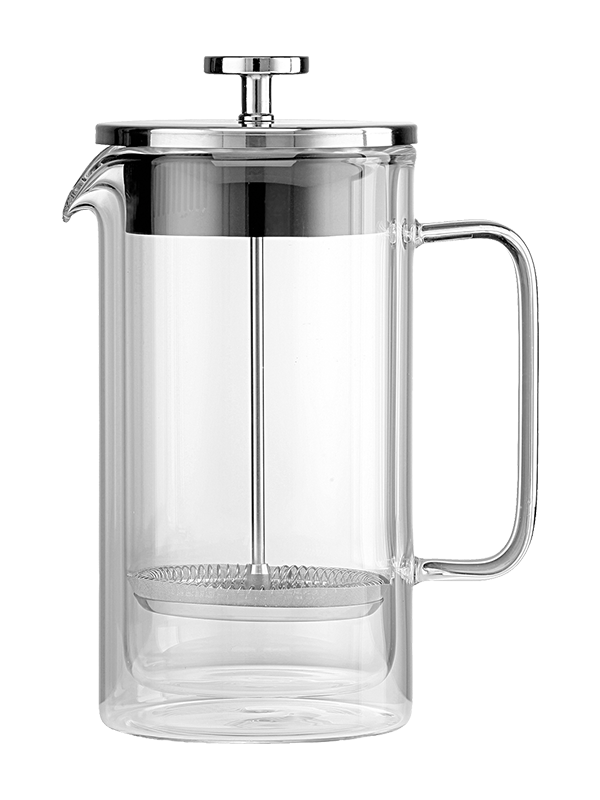 Picture of Double Wall Borosilicate Glass French Press with Chrome Plated Lid - 600 ml