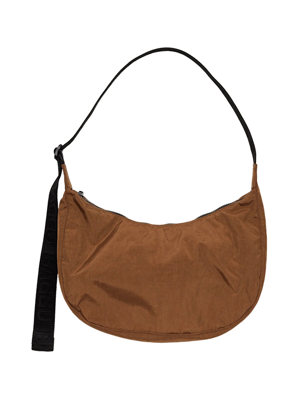 Picture of Medium Nylon Crescent Bag in Brown