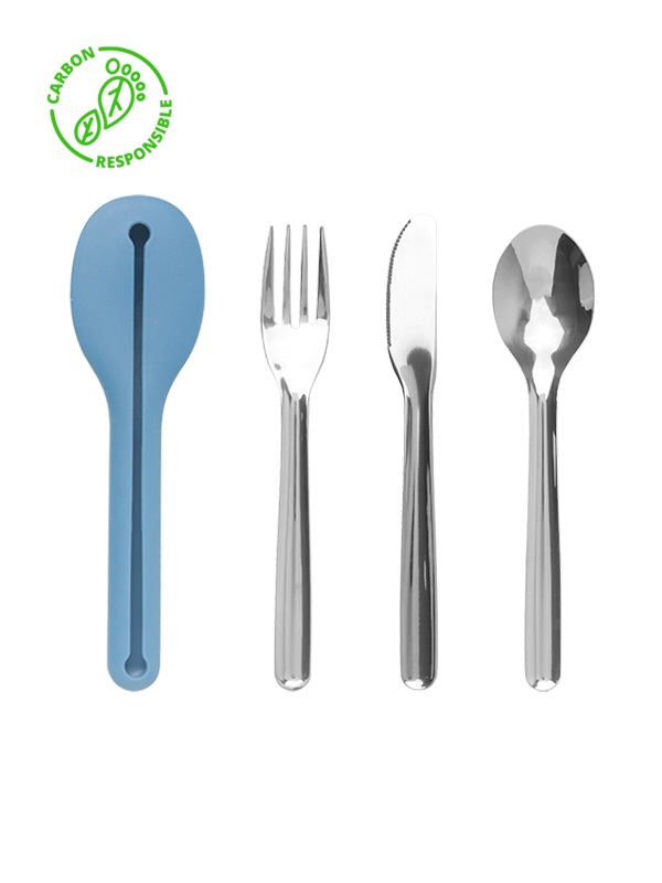 Picture of Silicone Travel Cutlery Set in Blue